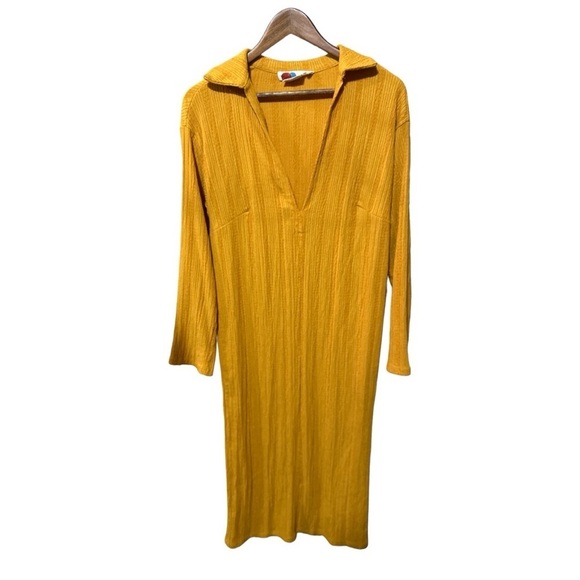 EUC - FP Beach Palma Ribbed Midi Tee Shirt Dress - size S/P - marigold - Picture 4 of 6